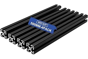 Seekliny 4Pack 4040 T Slot Aluminum Extrusion 500mm Black Extruded Aluminum Profile 40x40 T-Slotted Framing European Standard Anodized Linear Rail for 3D Printer Accessories Parts