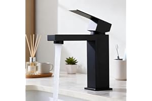 SevenGelok Black Faucet Bathroom Faucet 1 Hole SUS304 Stainless Steel One Hole Sink Faucet Single Handle Rv Vanity Faucets fo