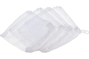 Generic Aquarium Filter Media Bags 10x10cm 10 Pack Fish Tank Mesh Bags with Zipper White