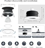 Sweier IP65 Recessed 5W GU10 Dimmable Warm 3000K Waterproof Ceiling Lights 6 view 2