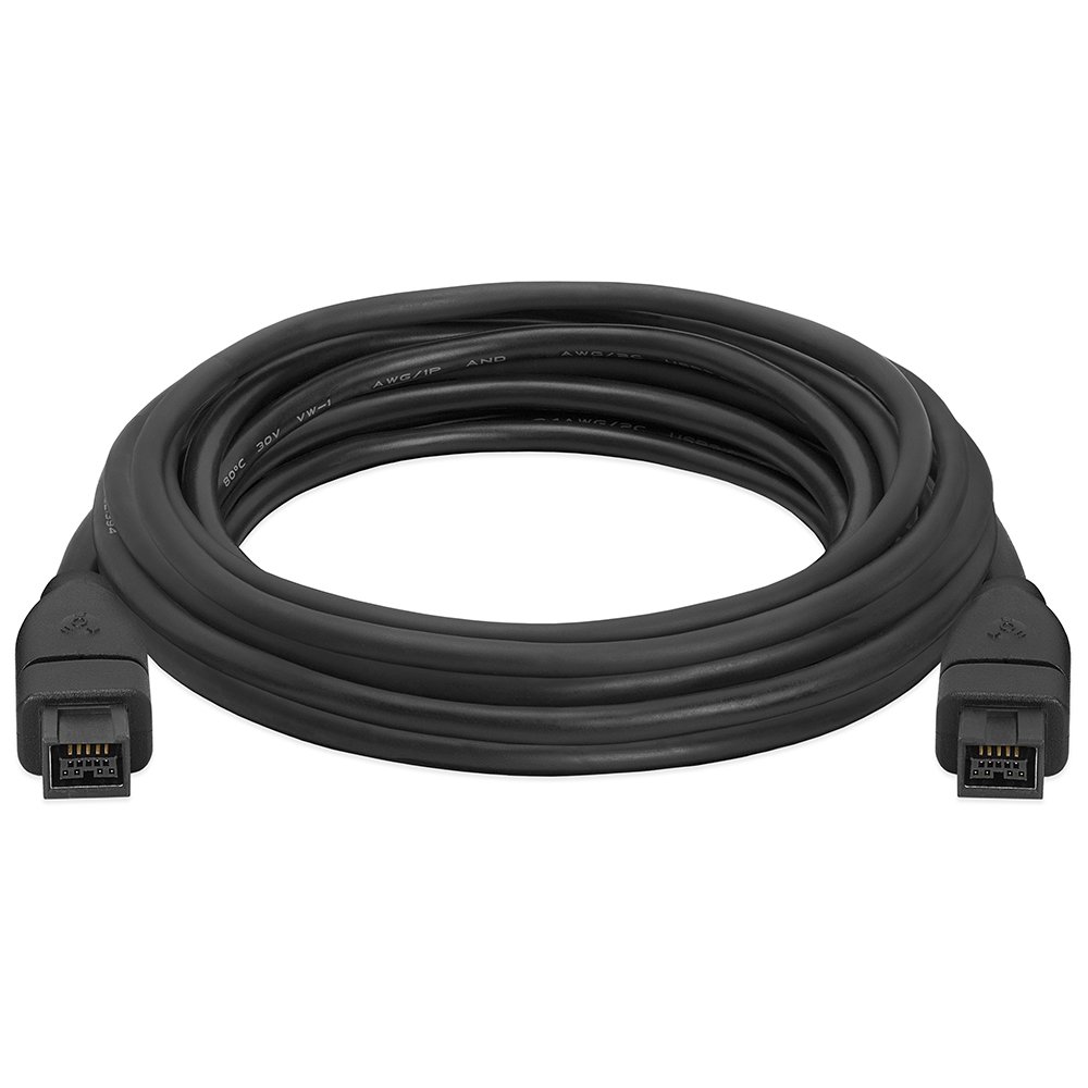 Black 9 PIN/ 9PIN BETA FireWire 800 FireWire 800 Cable 15FT Cmple