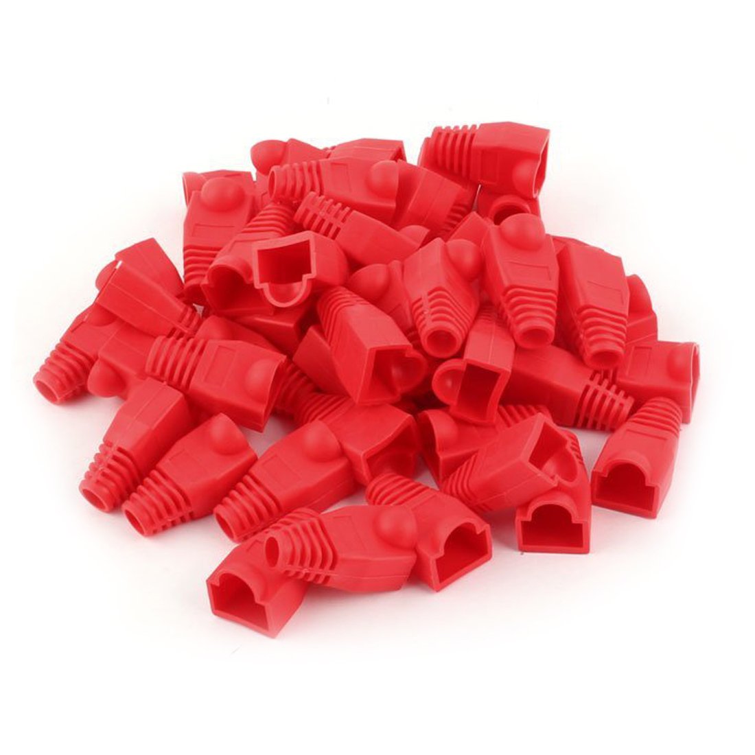 YIOVVOM Soft Plastic Ethernet RJ45 Cable Connector Boots Cover Strain Relief Boots CAT5 CAT5E CAT6 CAT6E 100PCS (Red