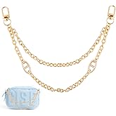 Loghohu Purse Chain Strap, Bag Chains with Metal Buckles 11.42 Inch Gold Bag Extender Chain for Replacement Shoulder Handbag Crossbody Bag Clutch