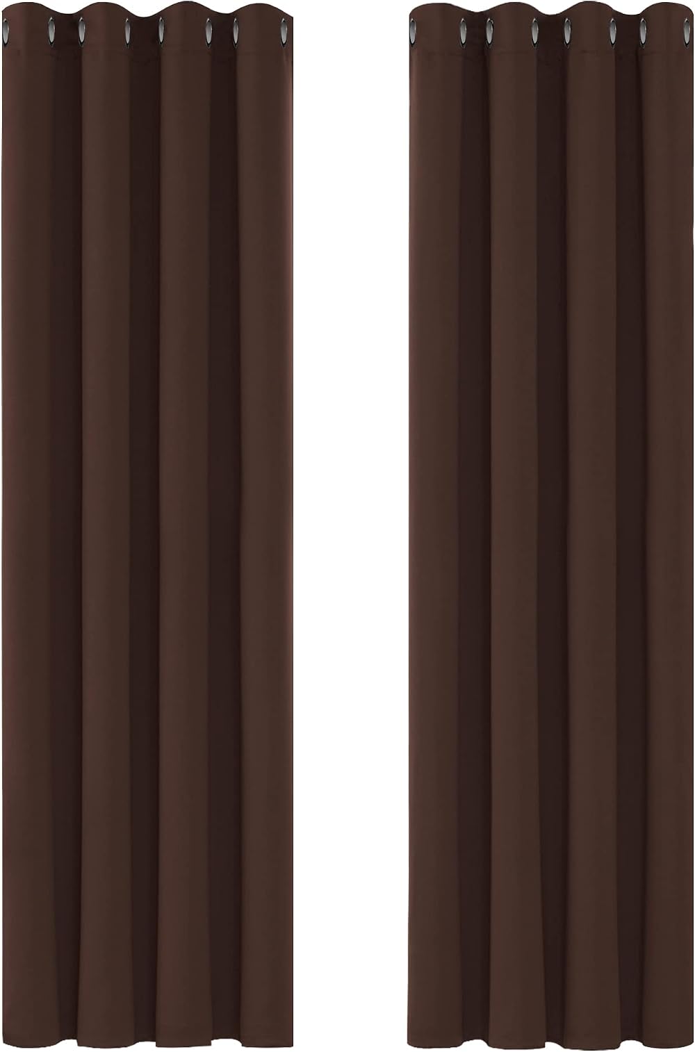 Deconovo Functional Thermal Insulated Eyelet Curtains Blackout Chocolate W55xL79