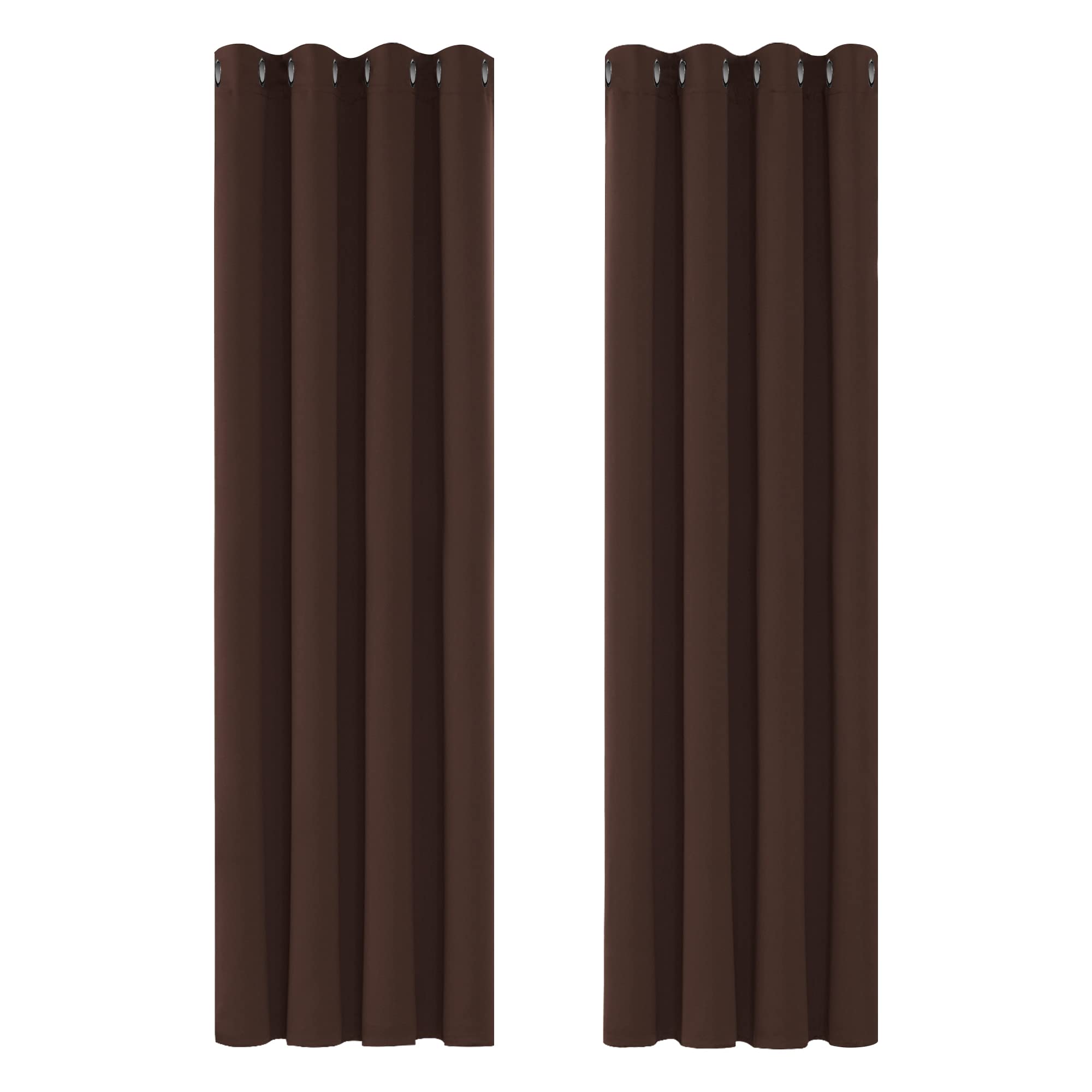 Deconovo Functional Thermal Insulated Curtains Eyelet Curtains Blackout Curtains for Kids Room Chocolate W55 x L79 One Pair