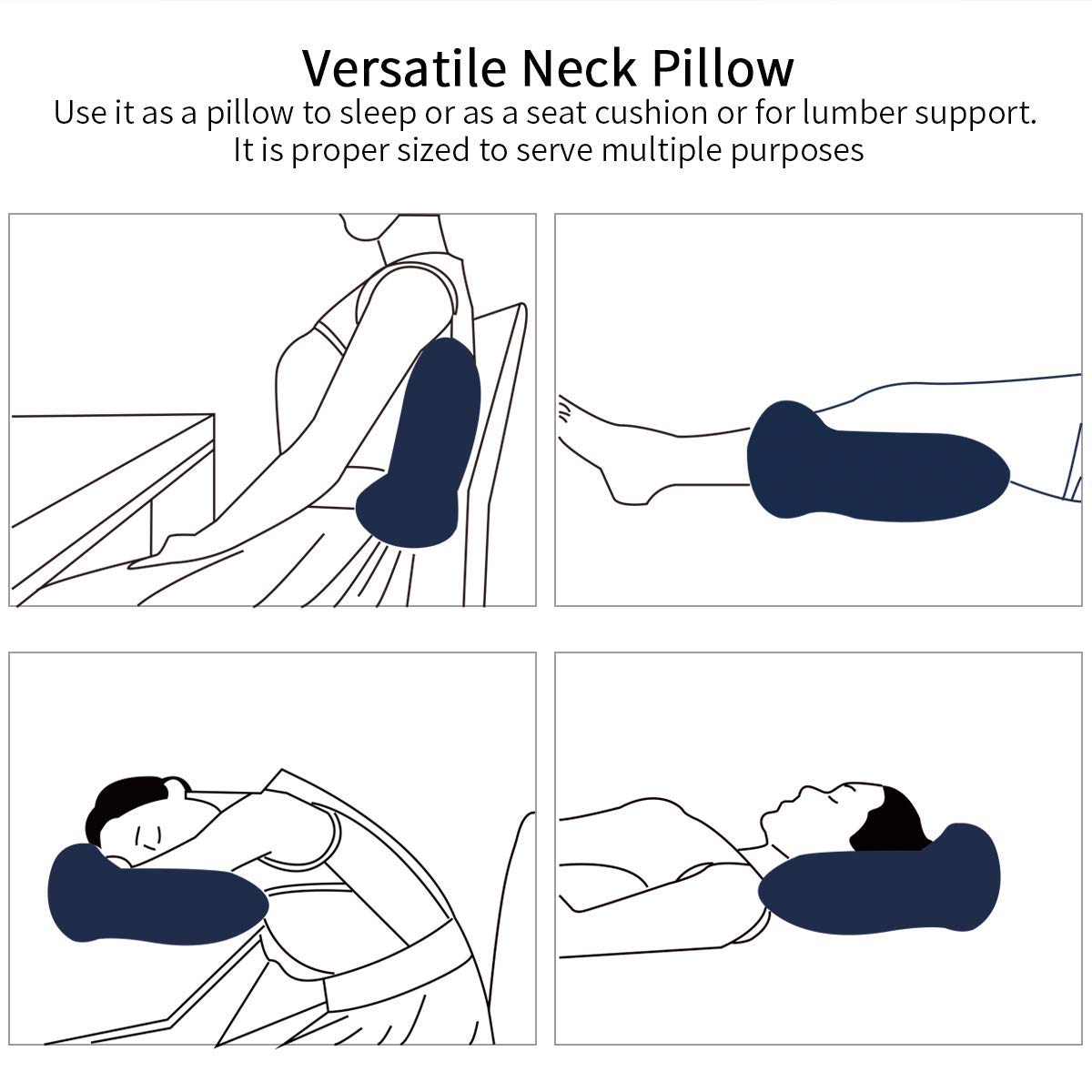 Morpilot Almohada de Viaje Inflable, Almohada Cervical en Forma de U, Almohada Ortopédica, Soporte de Cuello con Cervicacon Funda de Terciopelo Suave, Máscaras para Aviones y Autobús