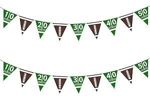 DIUEOLY Football Party Decorations, Football Banner, 2 Pcs Football Party Banner, American Football Paper Pennant Theme Triangle Flags Superbowl Banner for Sport Football Party Supplies, 8.86" x 7.8 "