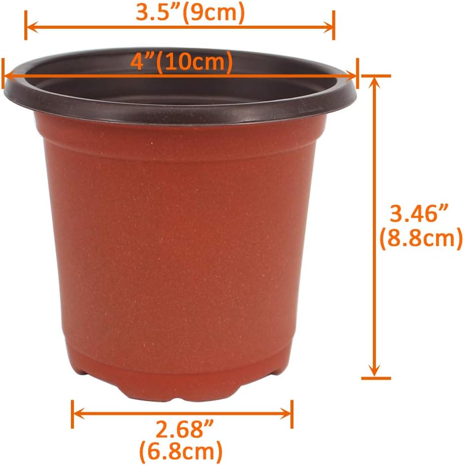 Huvai 100 Pcs 4" (10CM ) Plastic Seedlings Plants Nursery Pots with 100 Pcs Waterproof Plastic Plant Tags and 2Pcs/Set Transplanting Digging Mini Tools - Image 5