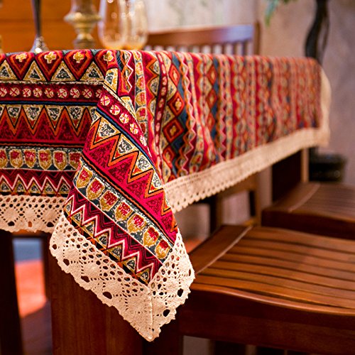 Bohemian ethnic style lace tablecloth fabric European Mediterranean