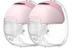 MomMed Double Wearable Breast Pump, 24mm All-in-One Painless Breastfeeding HandsFree Pump with 3 Modes & 12 Levels, Leak-Proo