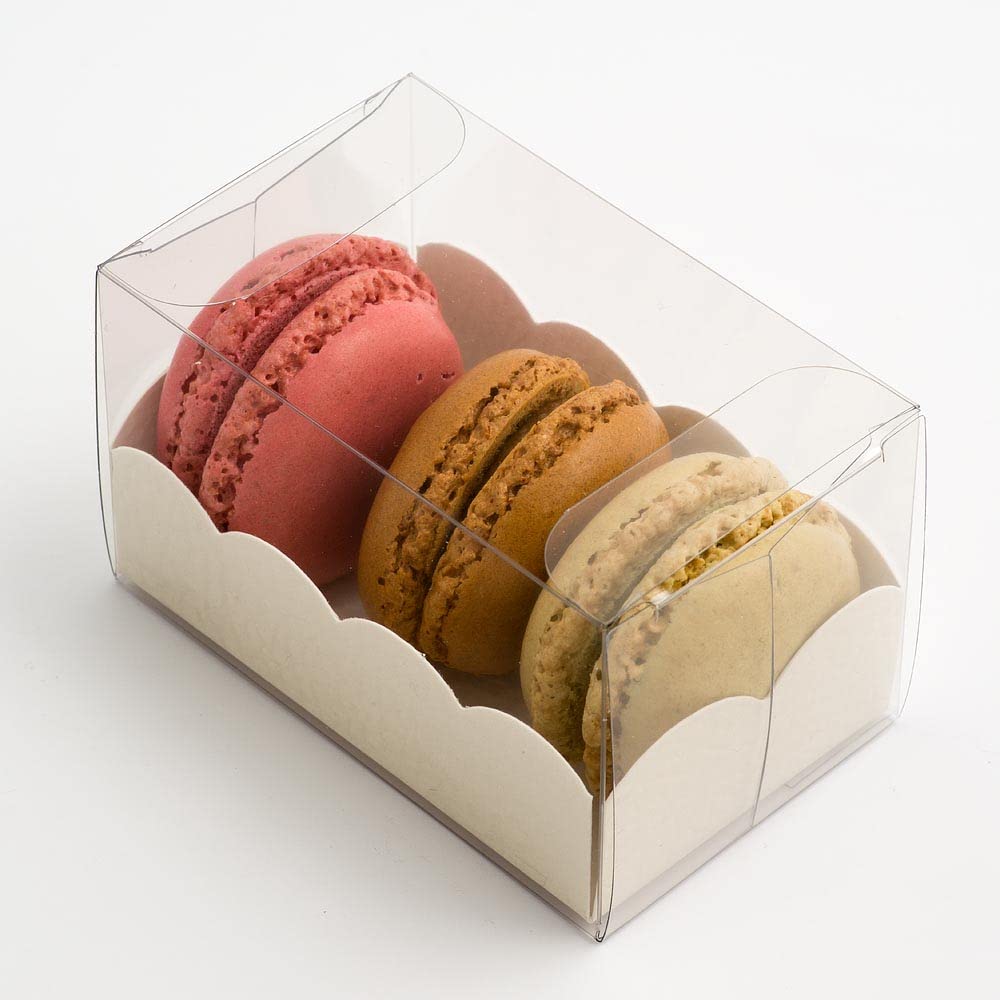 10 Empty Macaroon Boxes with Antique White Insert - 80x50x50mm- Wedding Favours Boxes