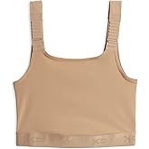 TomboyX Adjustable Compression Bra Wireless Medium Support Top Smooth Flatlock Seams Full Chest Coverage Athletic Bra