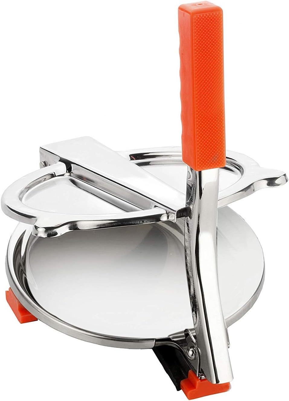 Dharam Paul Traders Manual Stainless Steel Puri Press Machine with PRE Fitted Handle, Large for Kitchen Nearly 6 inches Working Diameter.It is NOT a roti or chapathi Maker.