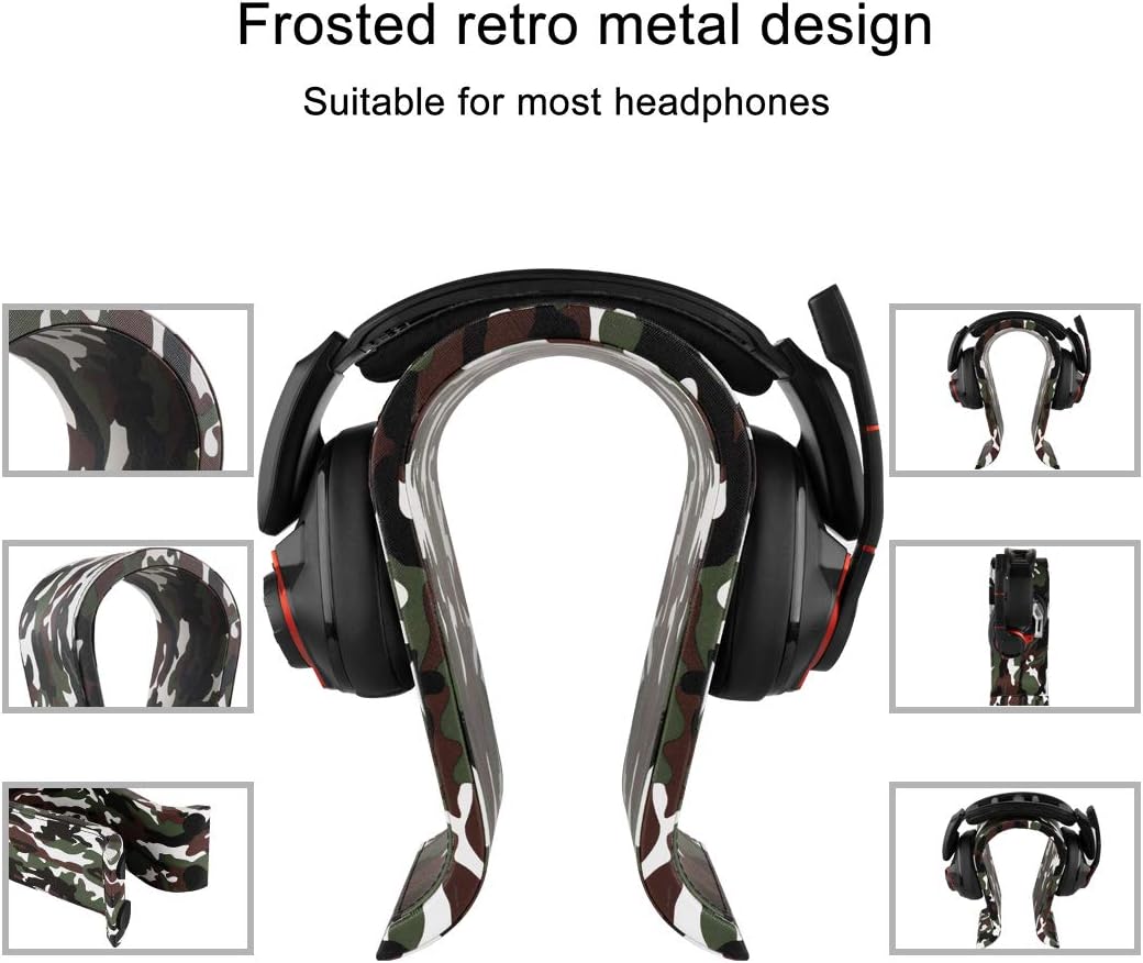 GEEKRIA Vegan Leather Wooden Omega Headphone Stand for Over-Ear Headphones, Gaming Headset Stand - Image 3