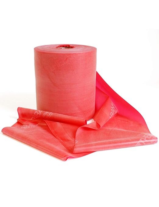 FTM Theraband, Rot, 3m, Mittel Stark, Widerstandsband, Fitnessband für Physiotherapie