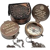 Baptism Gifts for Boys – Handmade Brass Compass with Scripture – May Your Faith Always Guide You – Christian, Catholic, Religious Gift for First Communion, Confirmation, Christening – Gift for Men