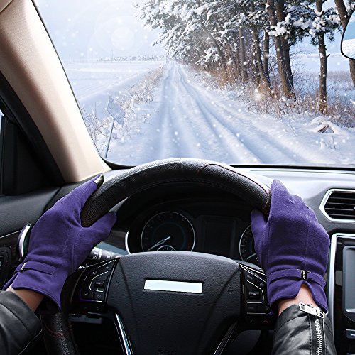 image for OZERO Thermal Gloves Girls and Womens Wool Texting Winter Gloves with 