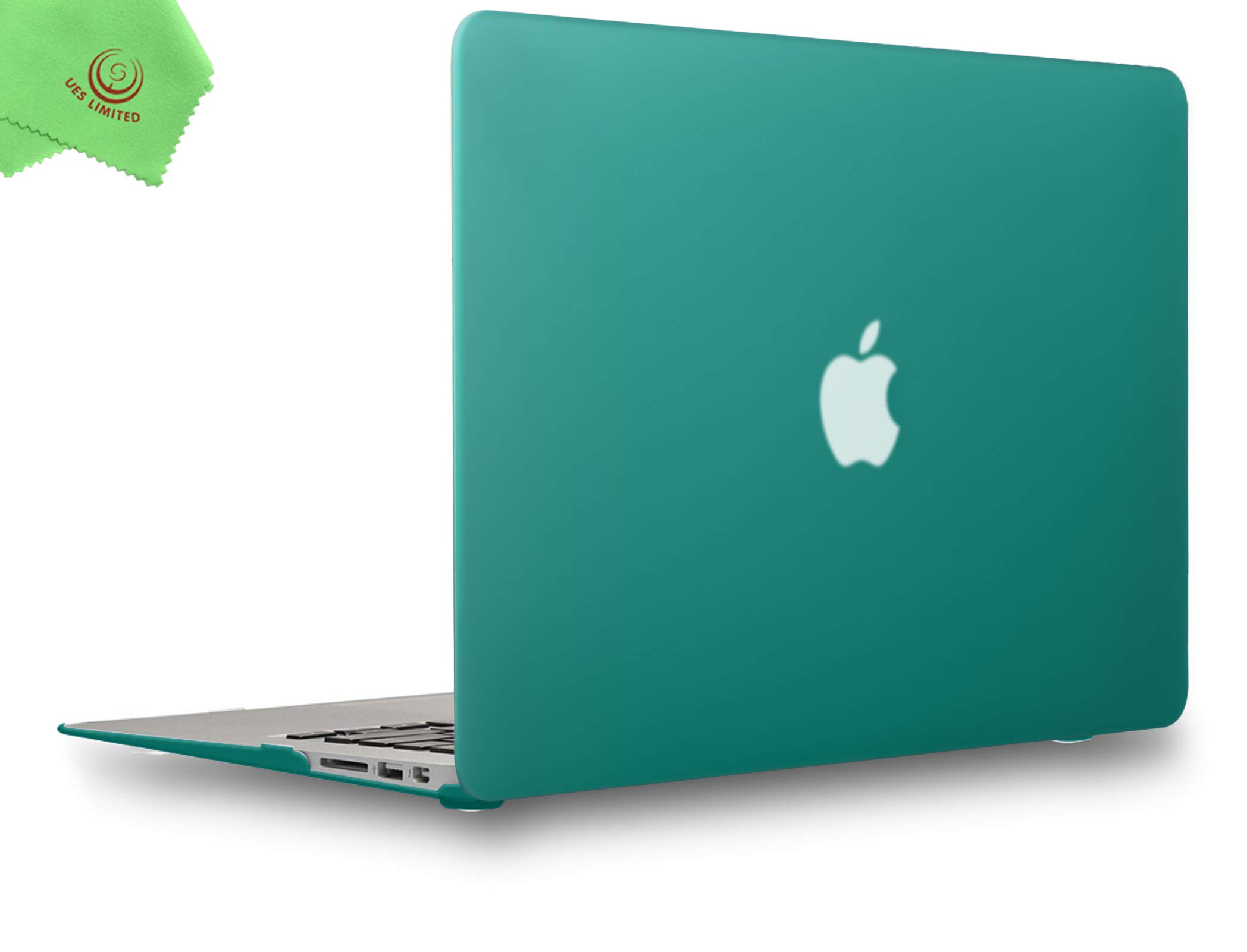 UESWILL Smooth Matte Hard Shell Case Cover Compatible with 2010-2017 MacBook Air 13 inch (Model: A1466 / A1369) + Microfiber Cloth, Peacock Green