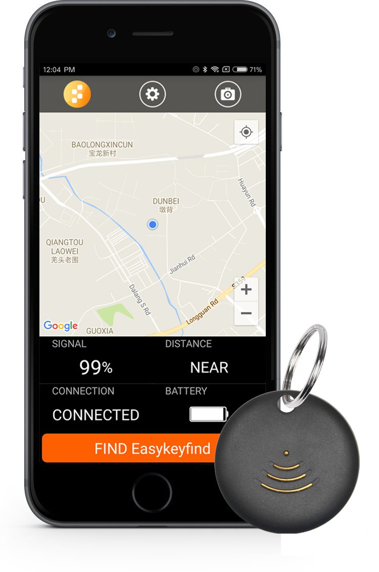 Key Finder. GPS Tracker. Remote Shutter. IP67 Waterproof. Finding Anything. App Control for iOS or Android OS Devices. -1 Pack (Black)