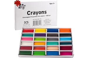 SCS DIRECT IDIY Unwrapped Bulk Wax Crayons 480 Count- 24 Colors (20 Each) Pre-Sorted, Paperless Crayons for Kids, Classrooms, Teachers, Schools, Parties, Holiday Arts & Crafts Supplies, Non-Toxic Xmas Gifts