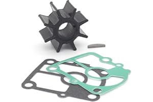QUICKMARINER QuickMarine 8M0135803 Water Pump Impeller Service Kit for Mercury Marine & Tohatsu Nissan 9.9 15 18 20 HP Outboard Motor Replacement 47-803748 334-65021-0 Sierra 18-8921 with Gasket and Key
