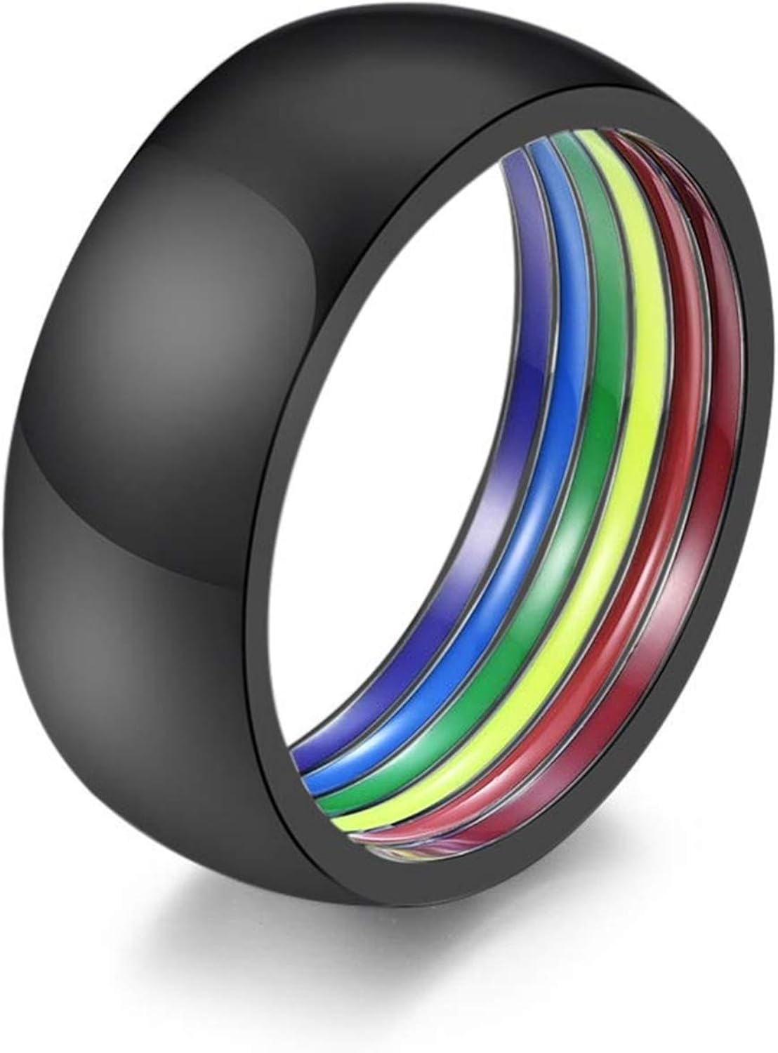 Beydodo Gay Rings for Men, Men Stainless Steel Rings Wedding with