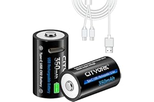 CITYORK 2 Pack CR-2 Rechargeable Batteries with USB-C Charge Port for Golf Range Finder Digital Cameras
