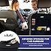 Sellurite Car Trash Can & Car Seat Organizer Duo–Car Garbage Can with Lid & Backseat Organizer with Cup Holder, Tissue Holder & Pockets