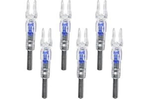 GUGA 6Pcs Lighted Nocks for Arrows with .244"/6.2mm Inside Diameter.Automatic Light Up When Shooting