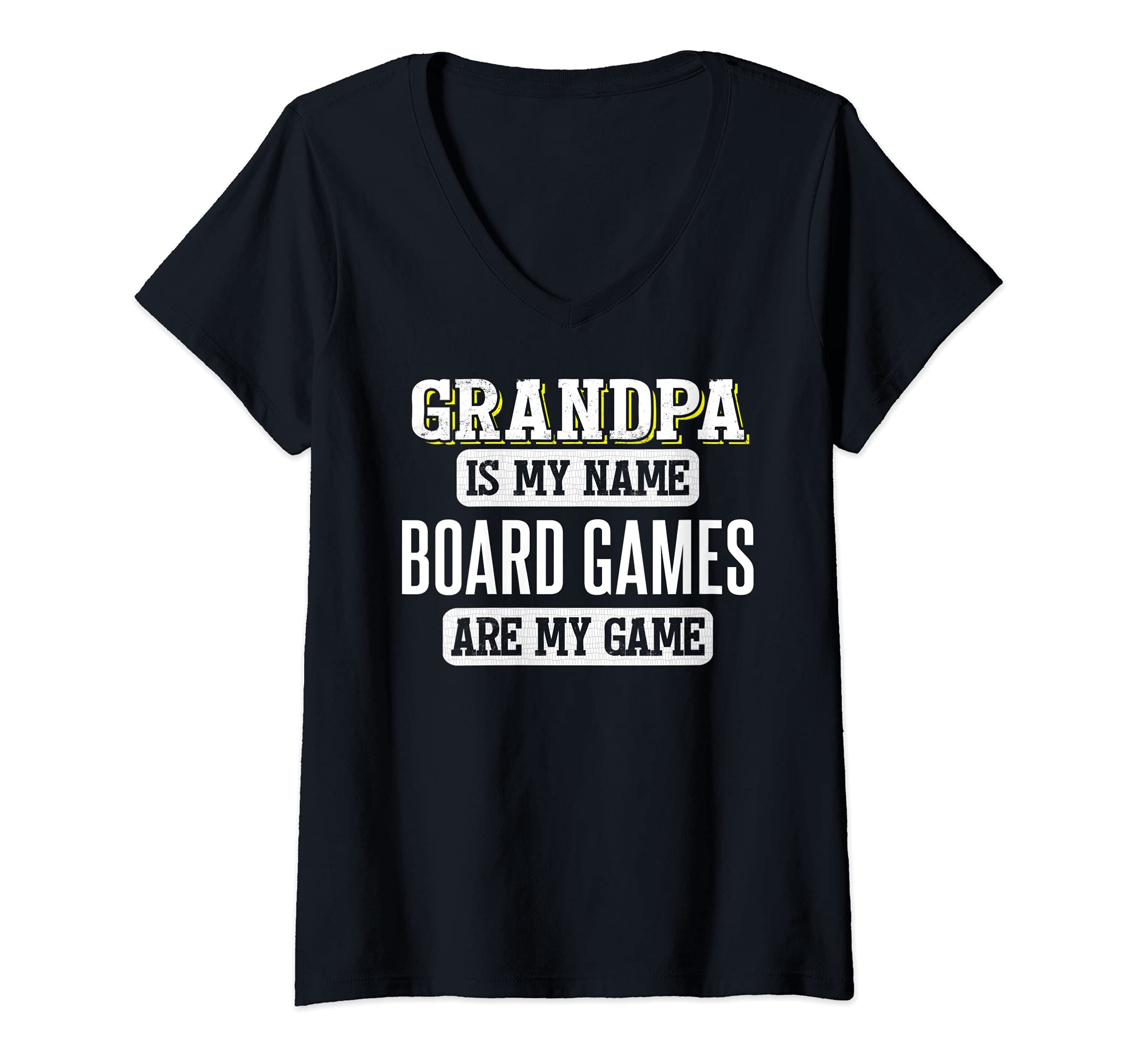 Womens Funny Board Games Gift for Grandpa Fathers Day Design V-Neck T-Shirt