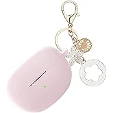 Ziseyoru Case for Bose Ultra Open Earbuds (2024), Soft Silicone Protective Case Cover with Bling Keychain Accessories for Women Girls (Pink)