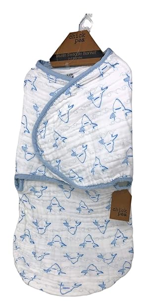Amazon Com Chick Pea Baby Blue White All Cotton Muslin Great White Sharks Printed Baby Blanket Or Swaddle 0 3 Months Baby