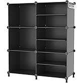AWTATOS Closet Organizer 6 Cube Storage Shelves Portable Closet Clothes Organizers and Storage Stackable Cubby Shelving for Closet Bedroom Living Room Office Black