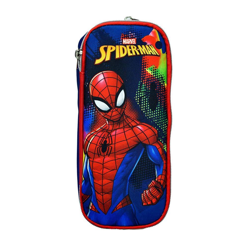 OM SUPPLIES Spiderman Iconic TV Cartoon Characters Pencil Case with 2 compartments for Kids Childrens Character Back to School Gift (Spiderman) — image 1