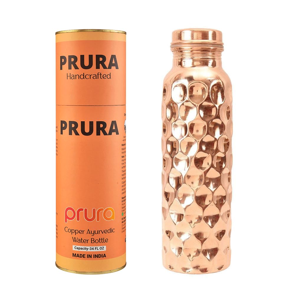 PRURA Copper Water Bottle - Leak Proof Ayurvedic Drinkware Copper Vessel for Sports, Gym, Outdoors, Yoga — image 1