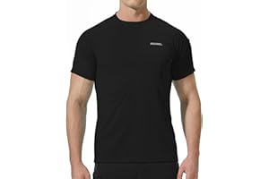 Pausel Men's Rash Guard Swim Shirts Short Sleeve UV Sun Protection Quick Dry UPF 50+ SPF Fishing Beach Water Shirt