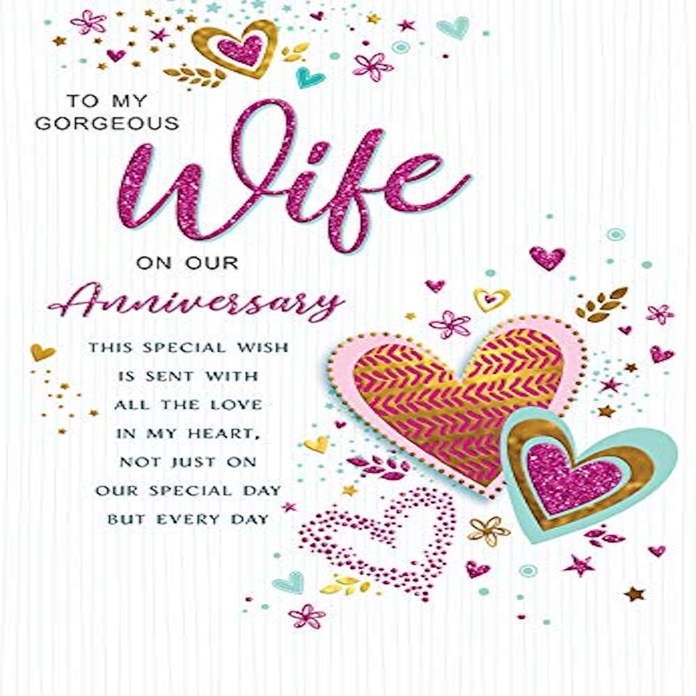 Regal Publishing Modern Annivesary Card for Wife - 9 x 6 inches