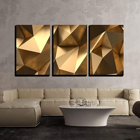 Amazon Com Wall26 3 Piece Canvas Wall Art Luxury Gold Abstract Polygonal Background 3d Rendering Modern Home Art Stretched And Framed Ready To Hang 16 X24 X3 Panels Posters Prints Amazon Com Wall26 3 Piece Canvas Wall Art Luxury Gold Abstract Polygonal Background 3d Rendering Modern Home Art Stretched And Framed Ready To Hang 16 X24 X3 Panels Posters Prints