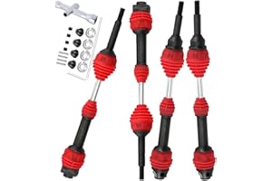 Rcarmumb CVD Axles Driveshafts Upgrades Part for 1/10 Slash Rustler Stampede Hoss VXL 4X4 4WD,4Pcs Front Rear Transmission Universal Drive Shaft,Replace #6852R,#6851R,Red