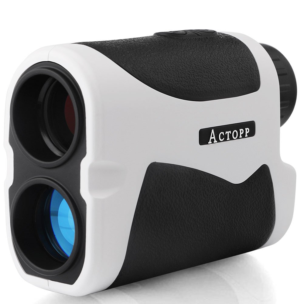 ACTOPP Golf Rangefinder Digital Laser Rangefinder Scope with Golf Scanning Jolt Golf Slope Correction Angle Height Horizontal Distance Measurement Function Perfect for Golf Hunting and Racing (White)