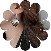 Allereyae Vintage Puffy Heart Drop Earrings Large Heart Stud Earrings Love Heart Dangle Earrings Love Heart Hoop Huggie Earrings Jewelry for Women