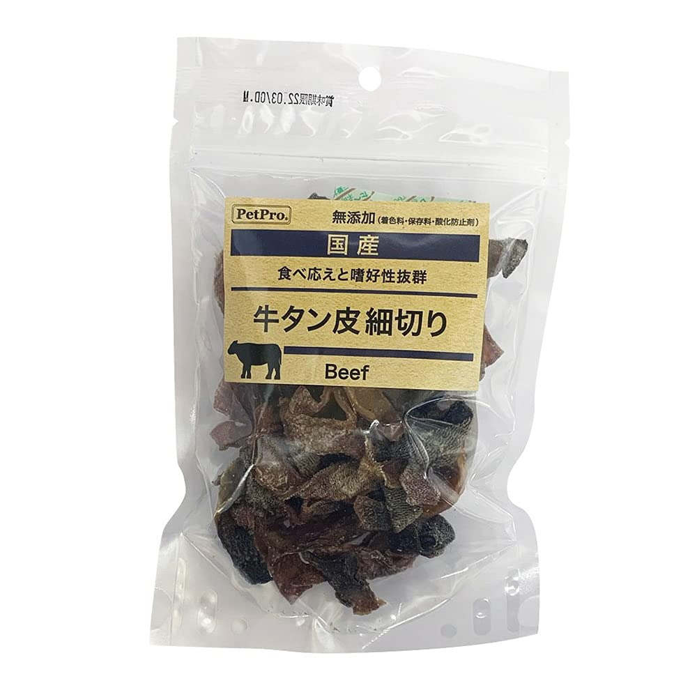 ペットプロ 犬用おやつ無添加牛タン皮細切りビーフの商品画像