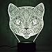 3D LED Night Lamp, Night Lighting, Optical Illusion Visual Lamp, 7 Colors Change, Touch Button, Decor Lamp, Bedside Lamp, Creative Lamp, Kids Gifts (Cat)