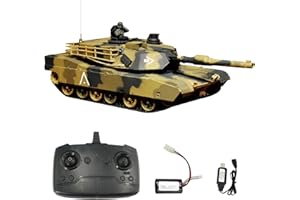 SVERTIBO 1:24 USA M1A2 Abrams RC Tank, Henglong 2.4Ghz Remote Control Tank for Adults Model Toy (Original Version)