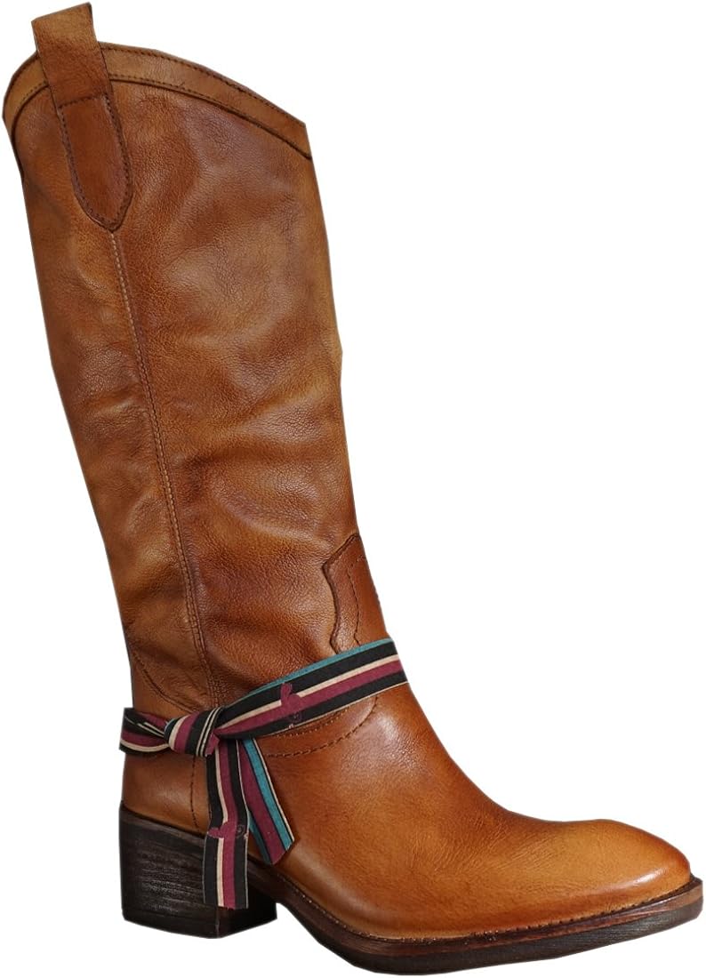 tall cognac leather boots