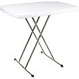 Everyday Home Folding Table - Lightweight Portable Folding Desk - Small Plastic Table for Camping, Playing Cards, and Crafting (White)