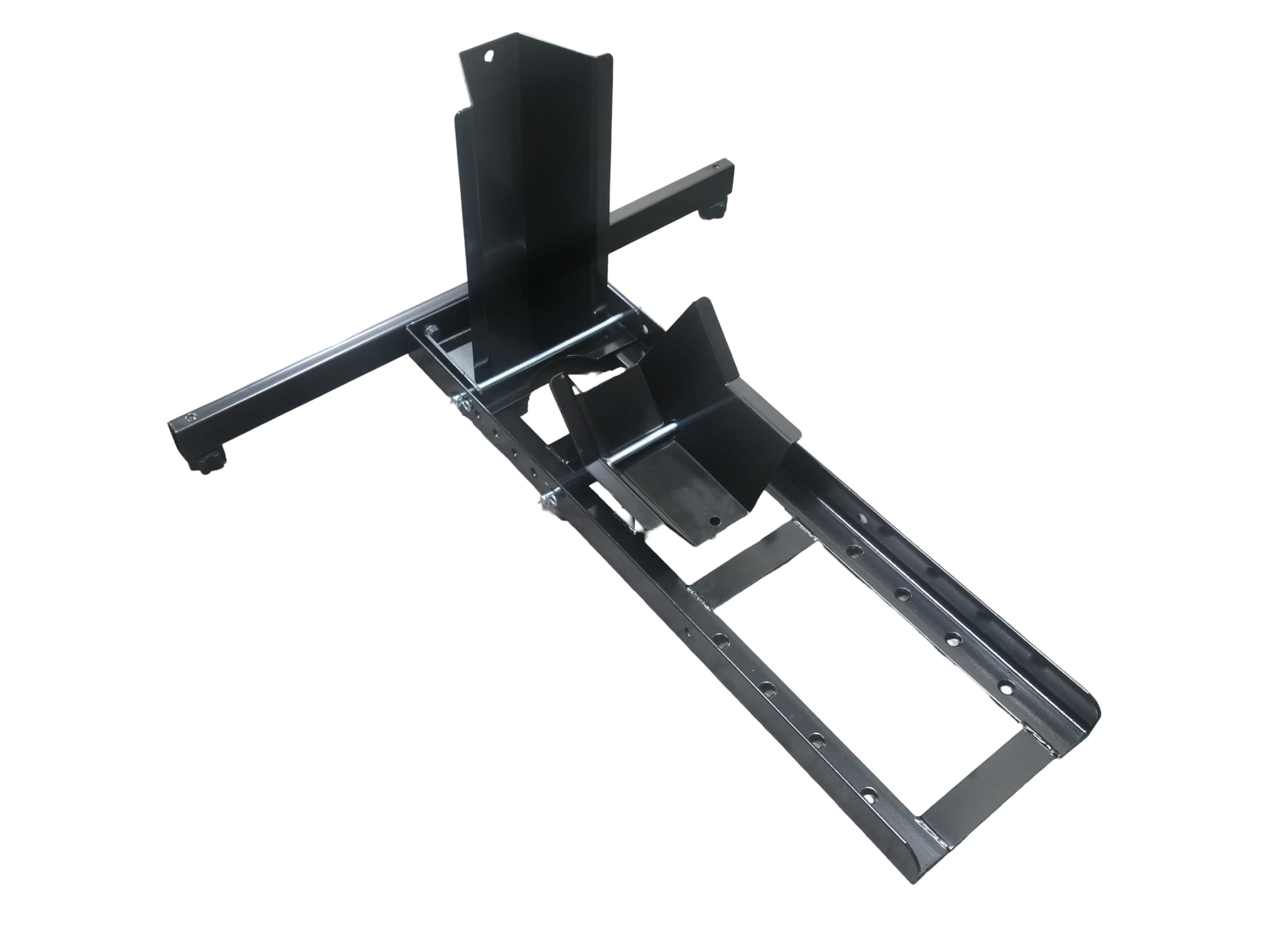 Photo 1 of *used/minor damaged*MaxxHaul Motorcycle Wheel Chock Heavy?Duty Steel Front Tire Stand Fits 15" to 22" Wheels Self Locking Cradle for Trailers Garages and Shops 1800 lb Capacity Black Powder Coat (70271)