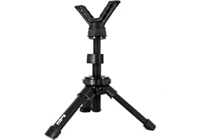 HUNTPAL Portable Tripod Rifle Shooting Rest for Table Bench Shooting Range Practice, Adjustable Compact Aluminum Construction Gun Rifle Rest, Shooting Stick Stand Gun Holder with 360° Rotation V Yoke