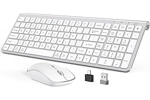 JOYACCESS Wireless Keyboard and Mouse, Ergonomic Keyboard Mouse Combo,USB & Type C 2-in-1 Receiver,Dustproof and Silent, Adju