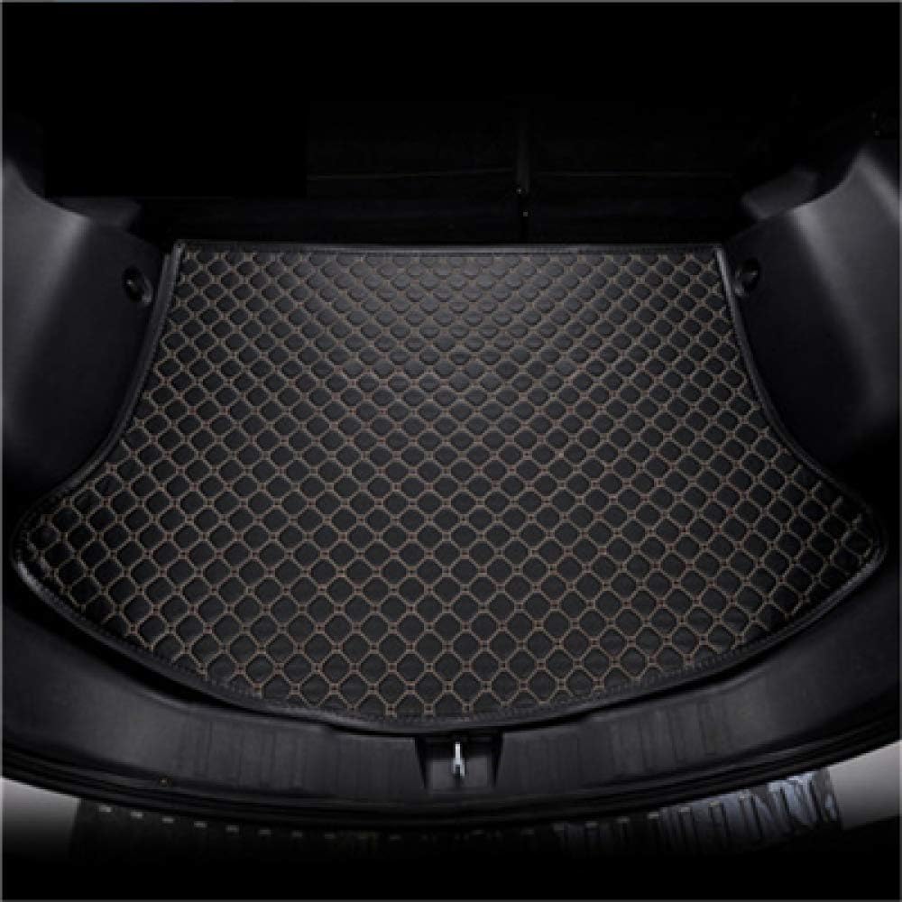 PXX Car Trunk Mat， for Toyota Vios 2018 2019 Car Trunk Mats Black Cargo Liner Car Styling Rugs Carpet Waterproof,Black Beige line